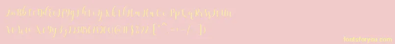 Amelisa Font – Yellow Fonts on Pink Background