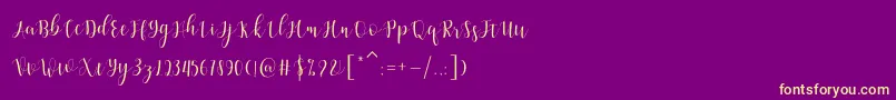 Amelisa-Schriftart – Gelbe Schriften auf violettem Hintergrund