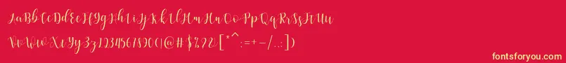 Amelisa Font – Yellow Fonts on Red Background
