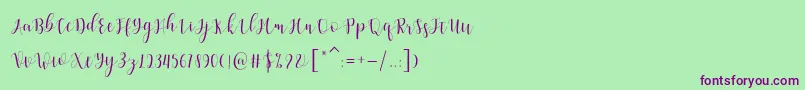 Amelisa Font – Purple Fonts on Green Background