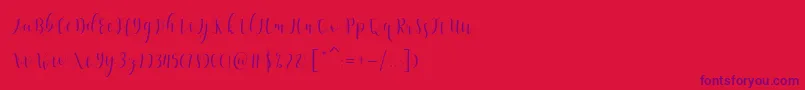 Amelisa-Schriftart – Violette Schriften auf rotem Hintergrund