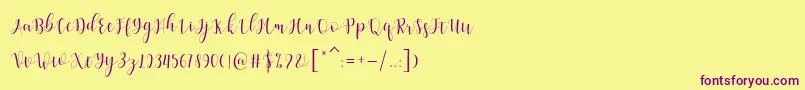 Amelisa Font – Purple Fonts on Yellow Background