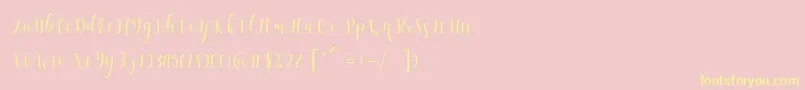 Amelisa Font – Yellow Fonts on Pink Background