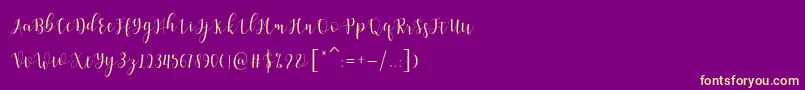 Amelisa Font – Yellow Fonts on Purple Background