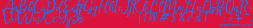 amellia Font – Blue Fonts on Red Background