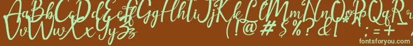 amellia-fontti – vihreät fontit ruskealla taustalla