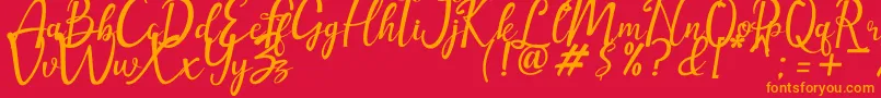 amellia Font – Orange Fonts on Red Background