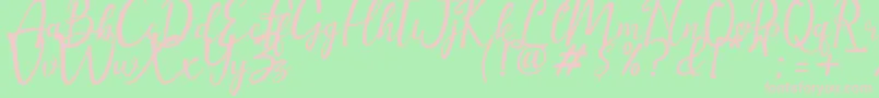 amellia-Schriftart – Rosa Schriften auf grünem Hintergrund