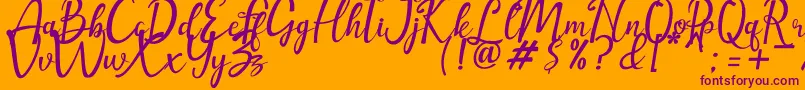 Weitere Informationen zur amellia-Schriftart amellia-Schriftart – Violette Schriften auf orangefarbenem Hintergrund