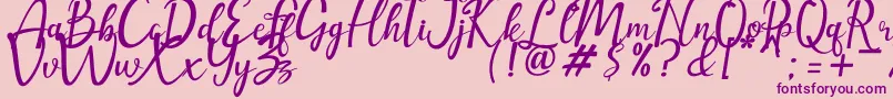 Police amellia – polices violettes sur fond rose