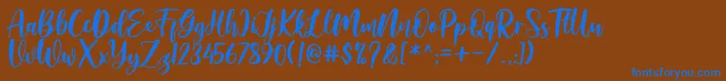 Amelya Font – Blue Fonts on Brown Background