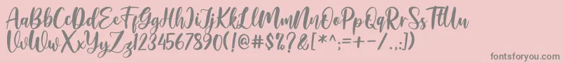 Amelya Font – Gray Fonts on Pink Background