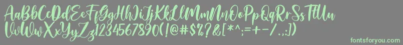 Amelya Font – Green Fonts on Gray Background