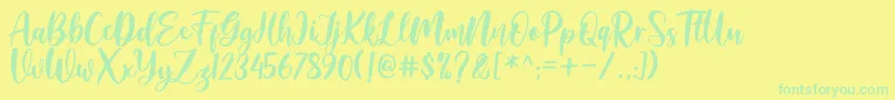 Amelya Font – Green Fonts on Yellow Background