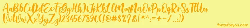 Amelya Font – Orange Fonts on Yellow Background