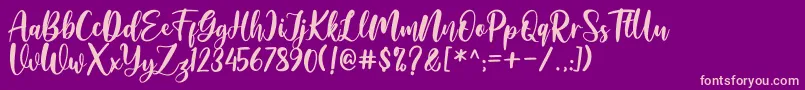 Amelya Font – Pink Fonts on Purple Background