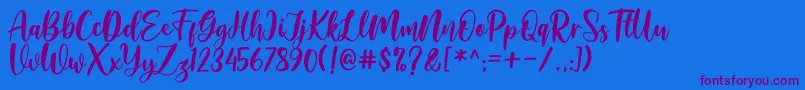 Amelya Font – Purple Fonts on Blue Background