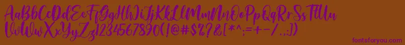 Amelya Font – Purple Fonts on Brown Background