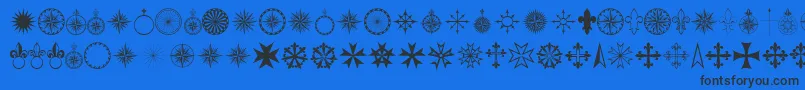 Czcionka AMENDED PRCORN   – czarne czcionki na niebieskim tle