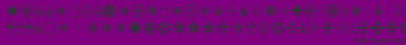 Czcionka AMENDED PRCORN   – czarne czcionki na fioletowym tle