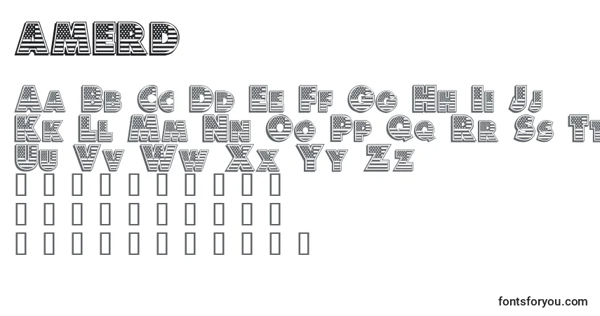 Schriftart AMERD    (119356) – Alphabet, Zahlen, spezielle Symbole