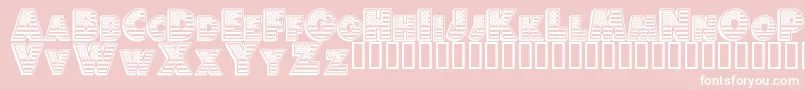 フォントAMERD    – ピンクの背景に白い文字