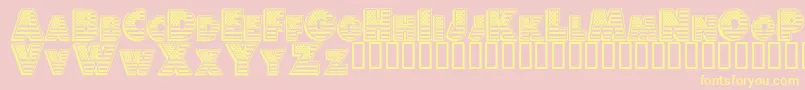 AMERD   -Schriftart – Gelbe Schriften auf rosa Hintergrund