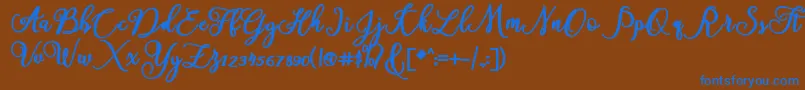 Шрифт America – синие шрифты на коричневом фоне
