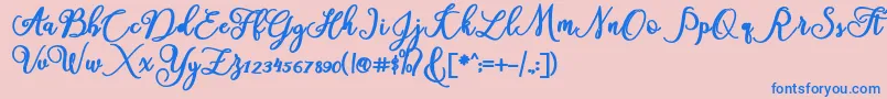 フォントAmerica – ピンクの背景に青い文字