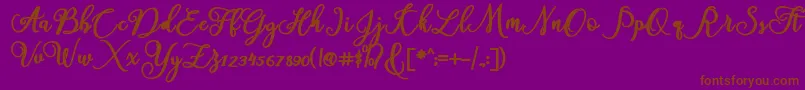 フォントAmerica – 紫色の背景に茶色のフォント