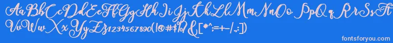 フォントAmerica – ピンクの文字、青い背景
