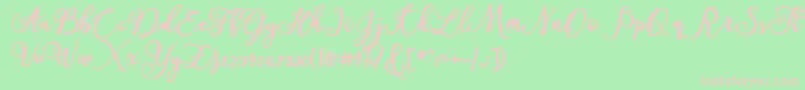 フォントAmerica – 緑の背景にピンクのフォント