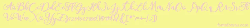 America-fontti – vaaleanpunaiset fontit keltaisella taustalla