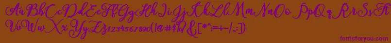 Шрифт America – фиолетовые шрифты на коричневом фоне