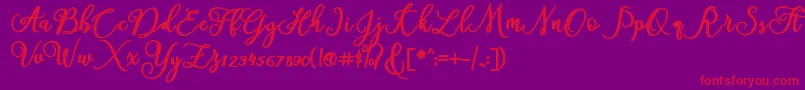 フォントAmerica – 紫の背景に赤い文字