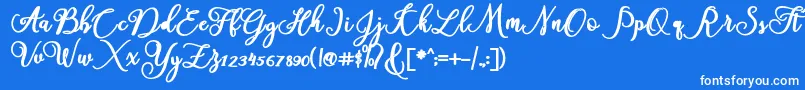フォントAmerica – 青い背景に白い文字