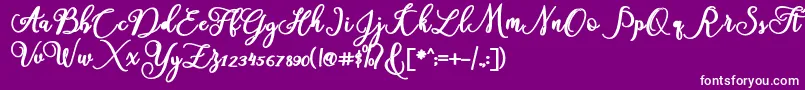 America-fontti – valkoiset fontit violetilla taustalla