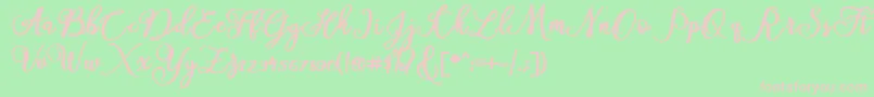 America Font – Pink Fonts on Green Background