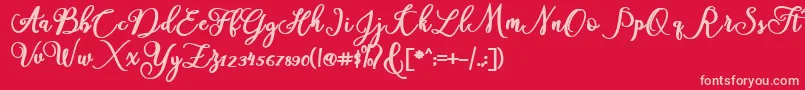 America Font – Pink Fonts on Red Background