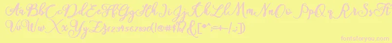 America Font – Pink Fonts on Yellow Background
