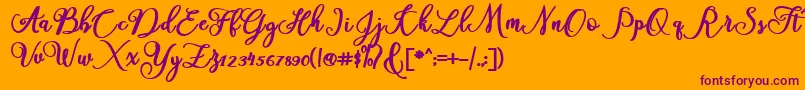America Font – Purple Fonts on Orange Background