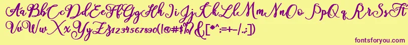 America Font – Purple Fonts on Yellow Background