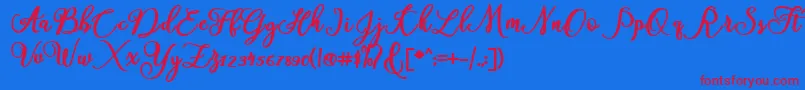 America Font – Red Fonts on Blue Background