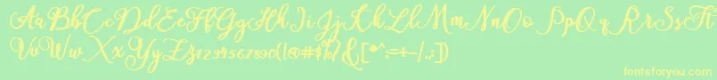 America Font – Yellow Fonts on Green Background