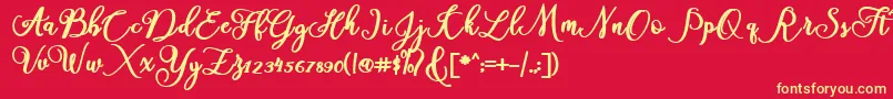 America Font – Yellow Fonts on Red Background