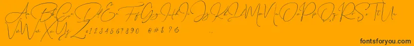 American   Font – Black Fonts on Orange Background