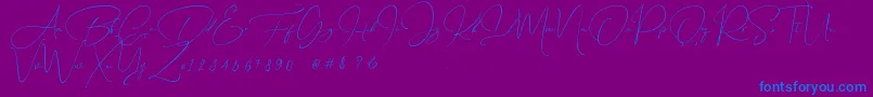 American  -Schriftart – Blaue Schriften auf violettem Hintergrund