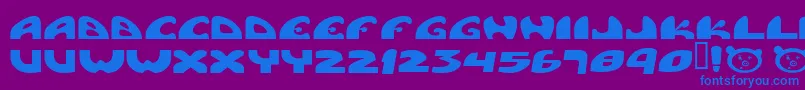 Pigpen Font – Blue Fonts on Purple Background