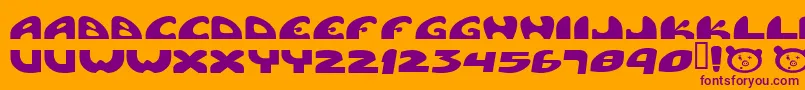 Pigpen Font – Purple Fonts on Orange Background