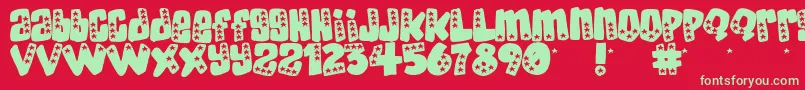 American Donuts Font – Green Fonts on Red Background